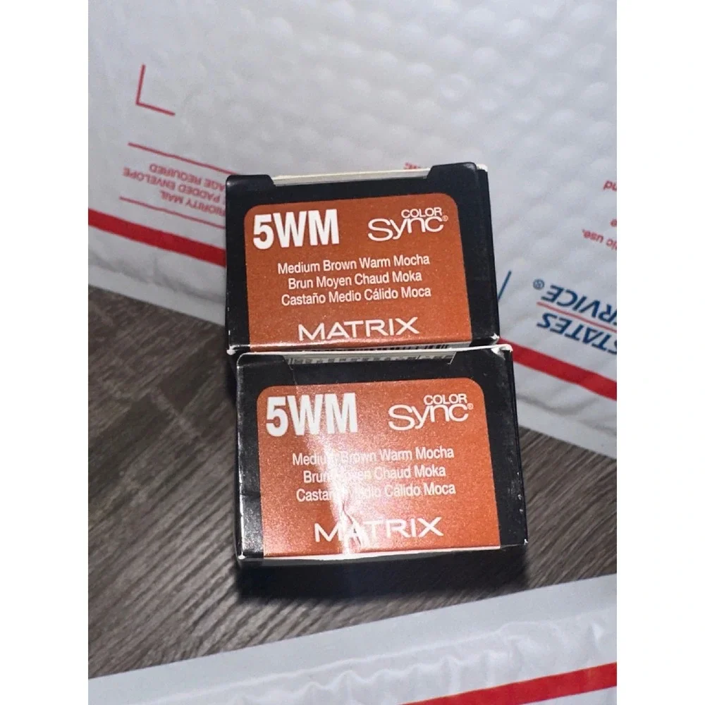 Matrix Color Sync 5WM Medium Brown Warm Mocha Demi Permanent Hair Color Lot of 2